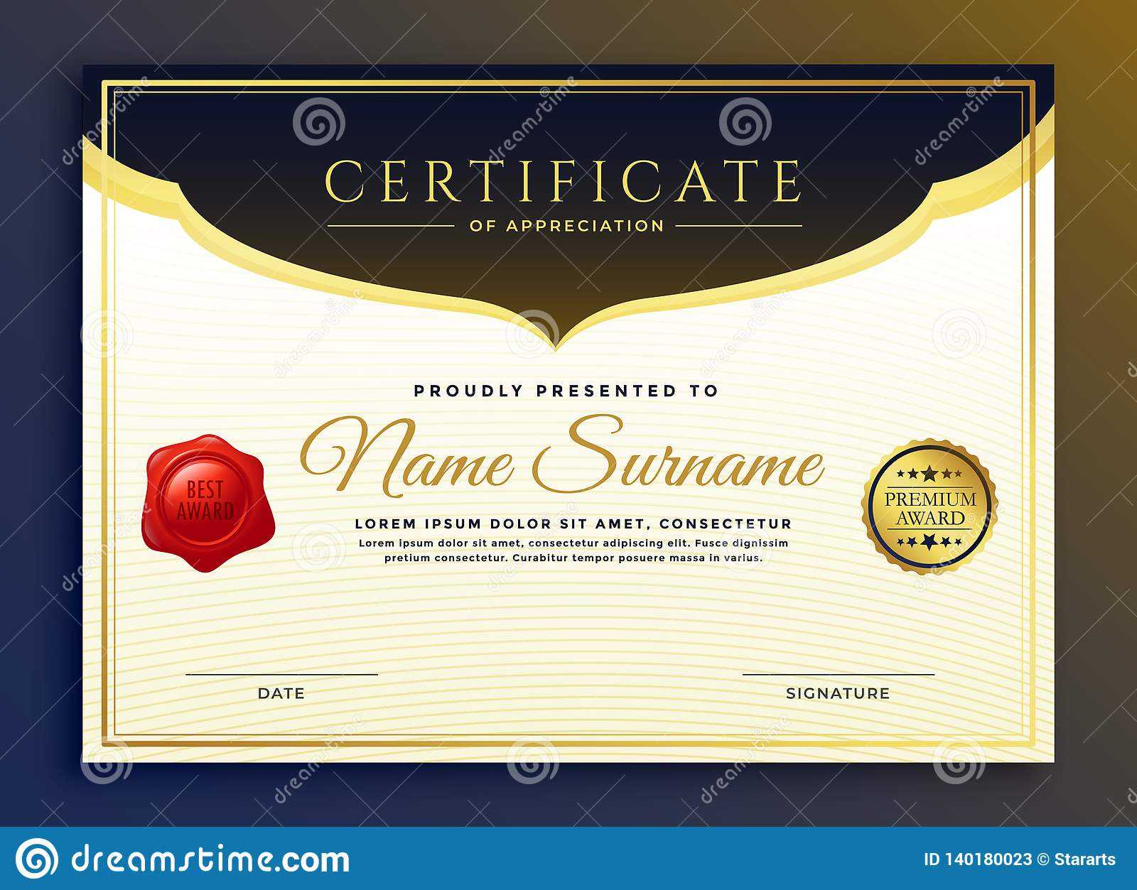 Professional Diploma Certificate Template Design Stock Pertaining To Professional Award Certificate Template