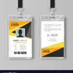Professional Id Card Template With Yellow Details With Template For Id Card Free Download