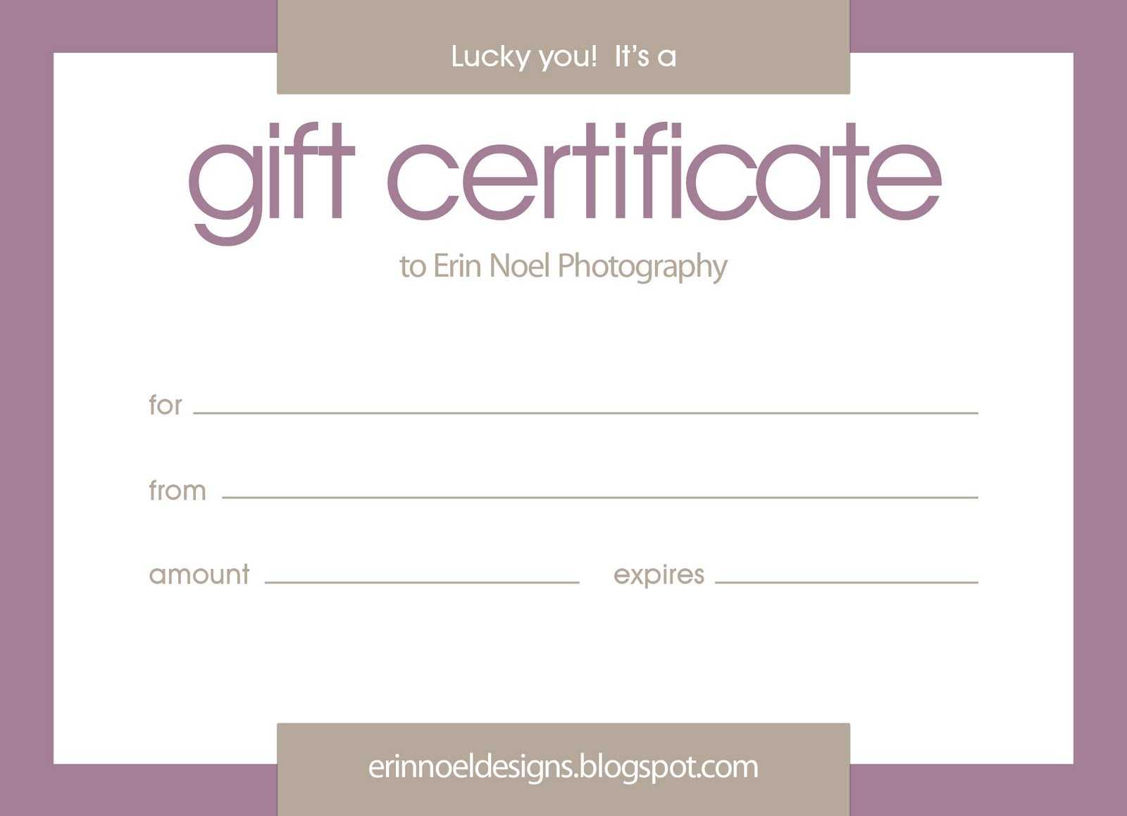 Purple Gift Certificate Template Intended For Photoshoot Gift Certificate Template