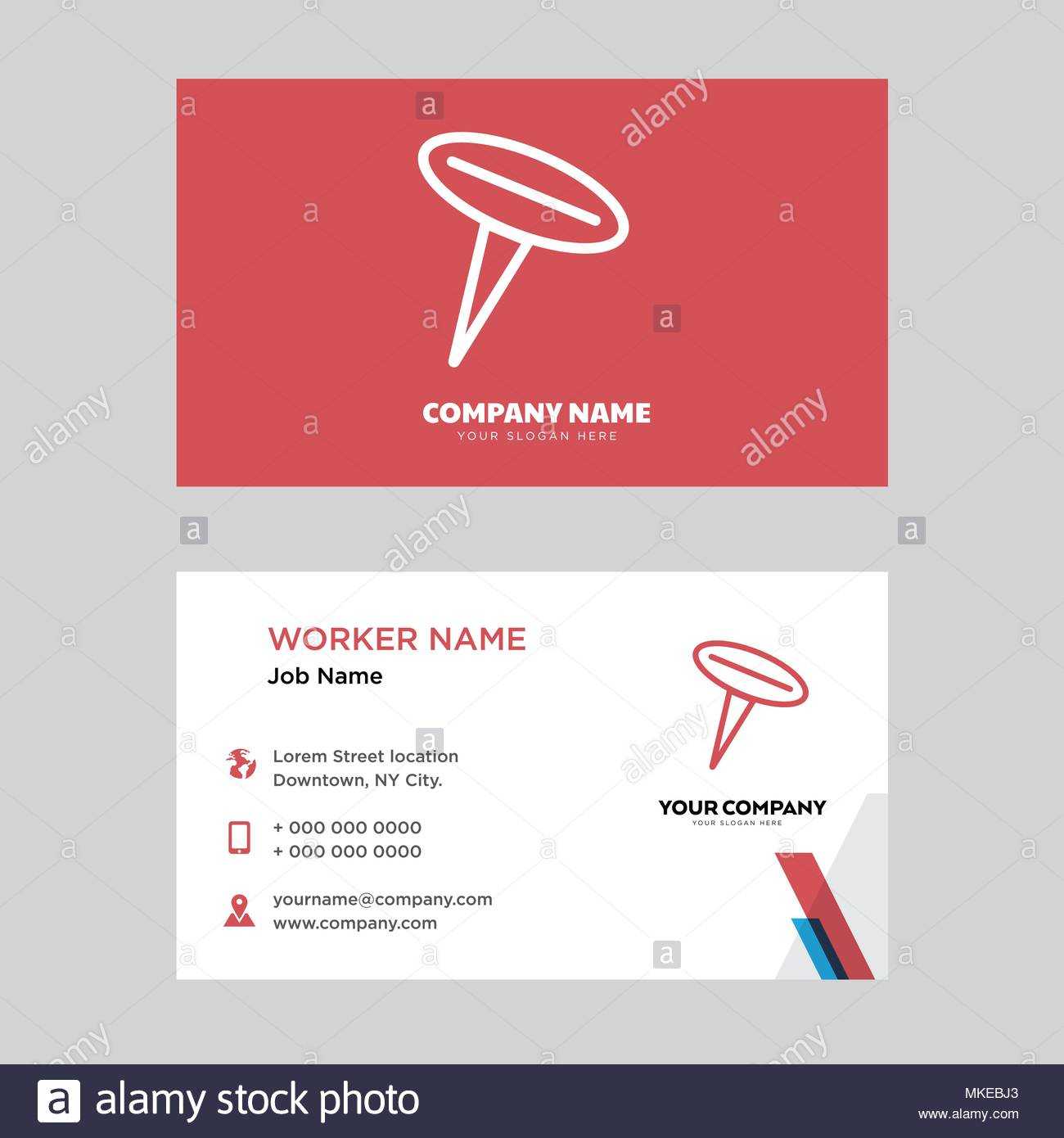 Push Pin Business Card Design Template, Visiting For Your For Push Card Template