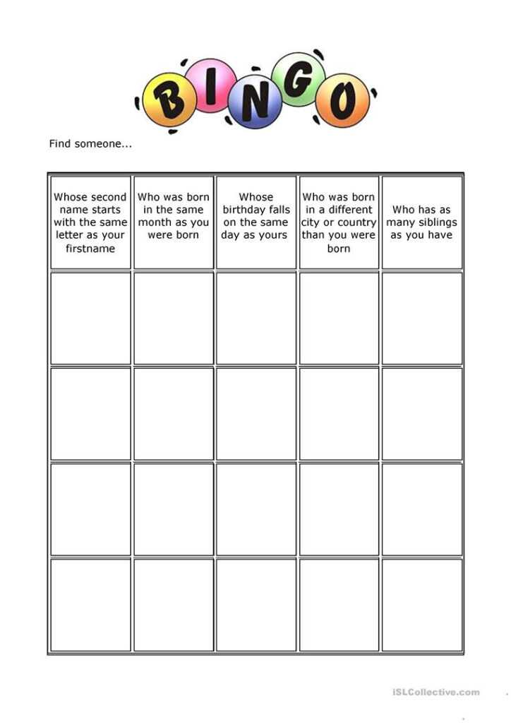 business bingo sheet