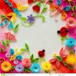 Quilling Greeting Card Blank Template Stock Image – Image Of For Free Blank Greeting Card Templates For Word