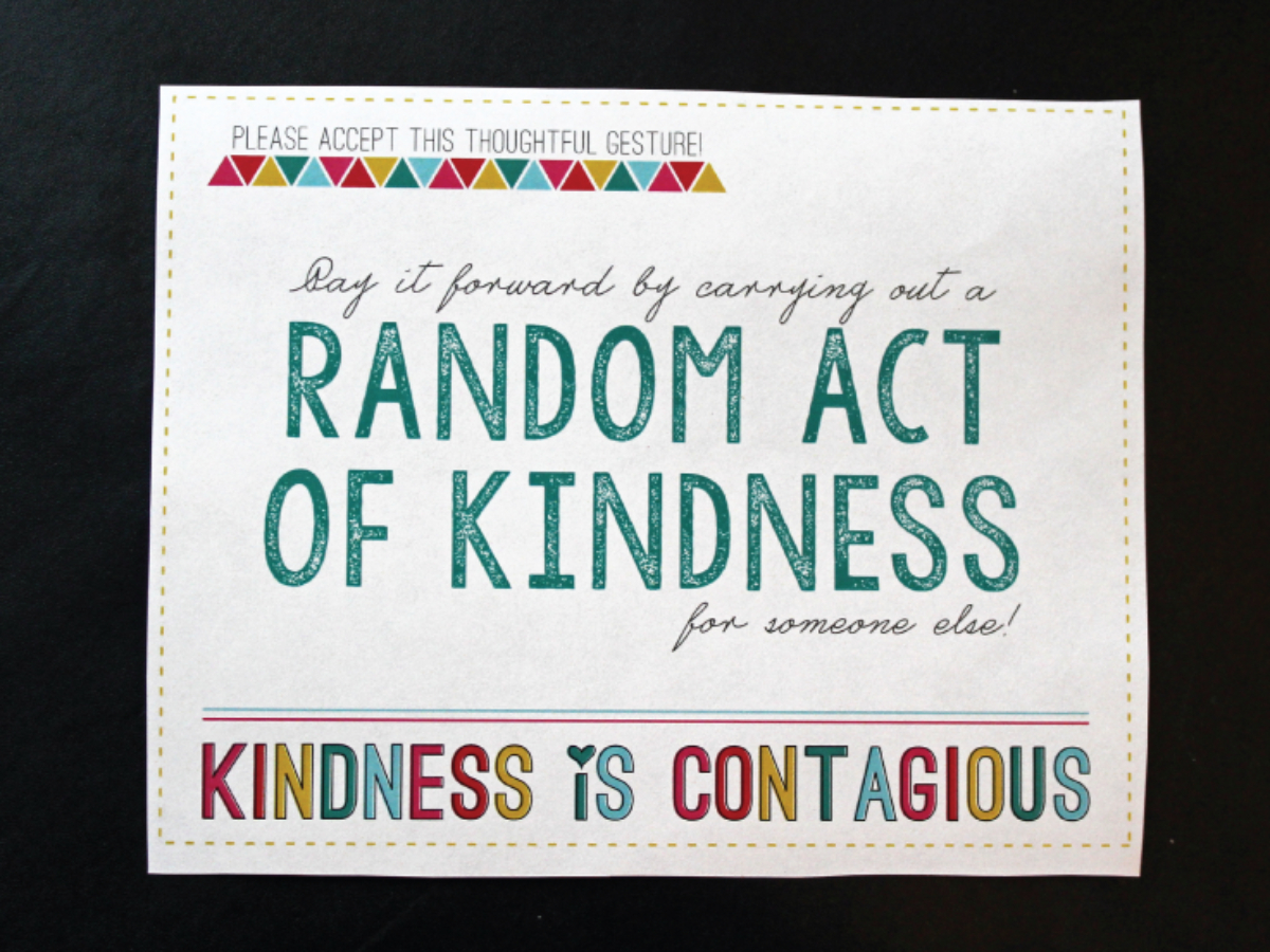 Random Acts Of Kindness Free Printable (Template Card) Pertaining To Random Acts Of Kindness Cards Templates