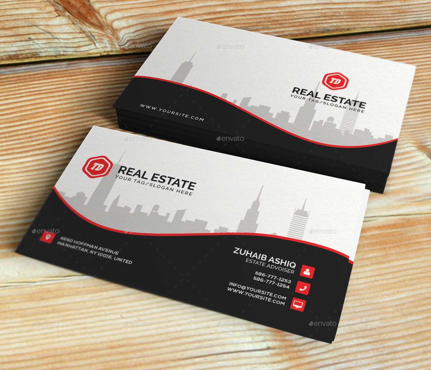 Real Estate – Business Card Template With Regard To Real Estate Business Cards Templates Free