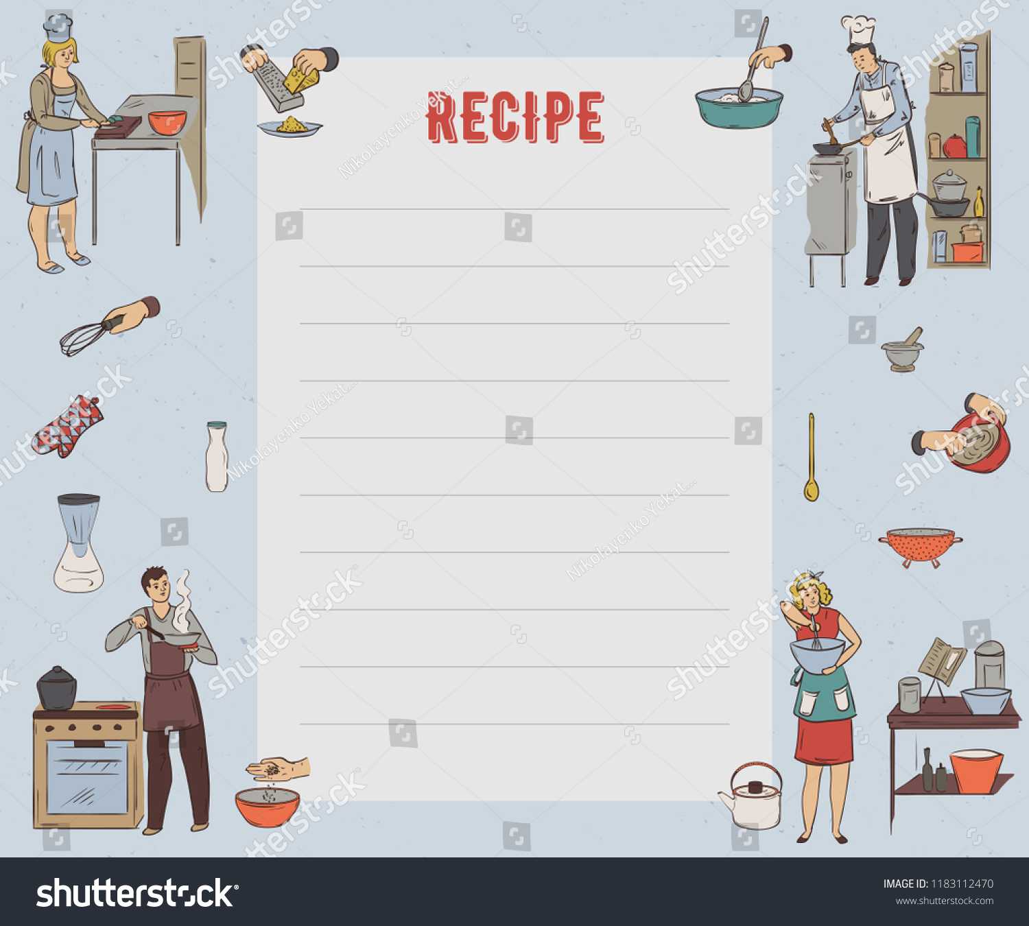 Recipe Card Cookbook Page Design Template Stock Image Within Recipe Card Design Template