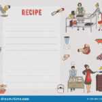 Recipe Card. Cookbook Page. Design Template With People Regarding Recipe Card Design Template