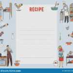 Recipe Card. Cookbook Page. Design Template With People Regarding Restaurant Recipe Card Template