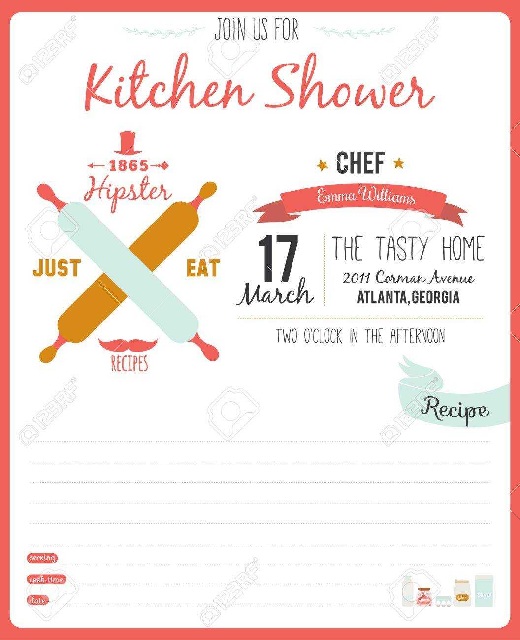Recipe Card In Hipster Style For Restaurant And Cafe. Invitation.. Within Restaurant Recipe Card Template
