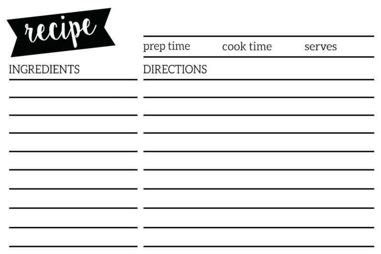 ms word recipe template