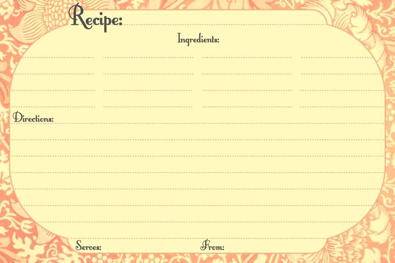 Recipe Card Template Microsoft Word – Bestawnings With Regard To Free Recipe Card Templates For Microsoft Word