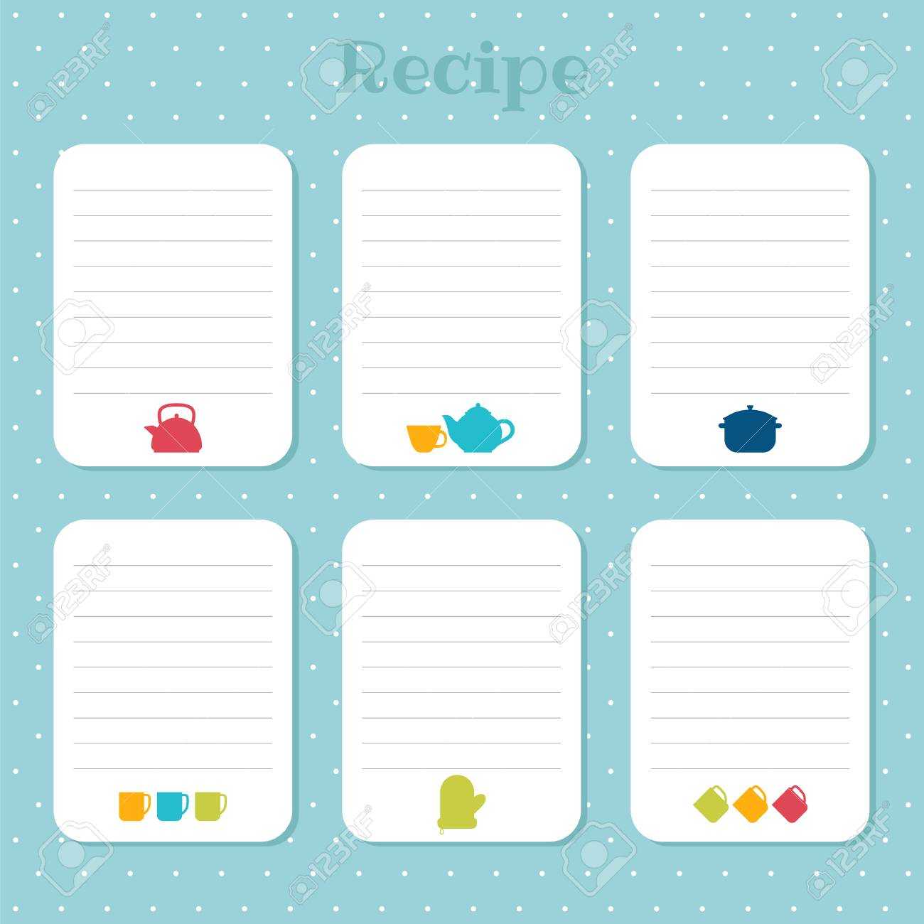 Recipe Cards Set. Cooking Card Templates. For Restaurant, Cafe,.. Regarding Restaurant Recipe Card Template
