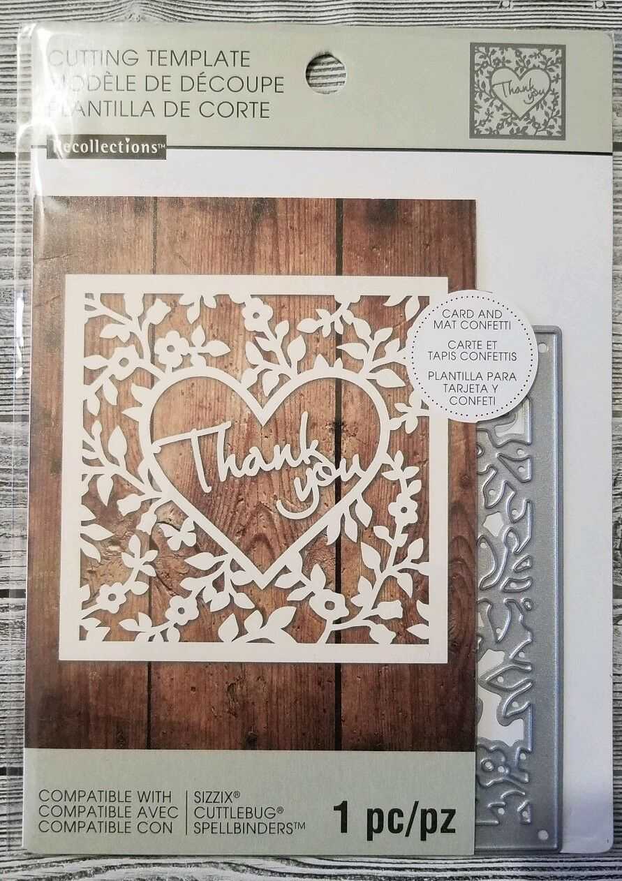 Recollections Thank You Card Confetti 1 Cutting Die Template 542692 For Recollections Card Template