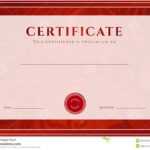 Red Certificate, Diploma Template. Award Pattern Stock Intended For Scroll Certificate Templates