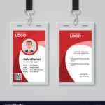 Red Corporate Id Card Template For Work Id Card Template