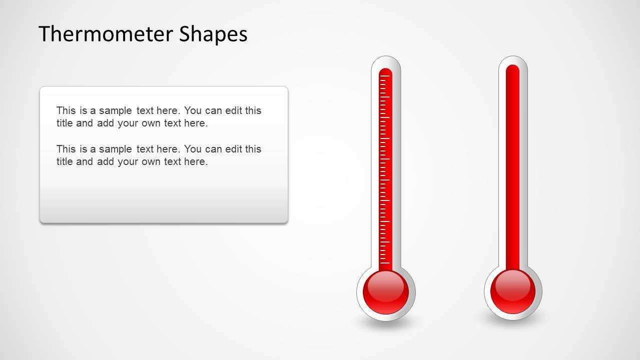 Red Thermometer Shape Template For Powerpoint – Slidemodel With Regard To Powerpoint Thermometer Template