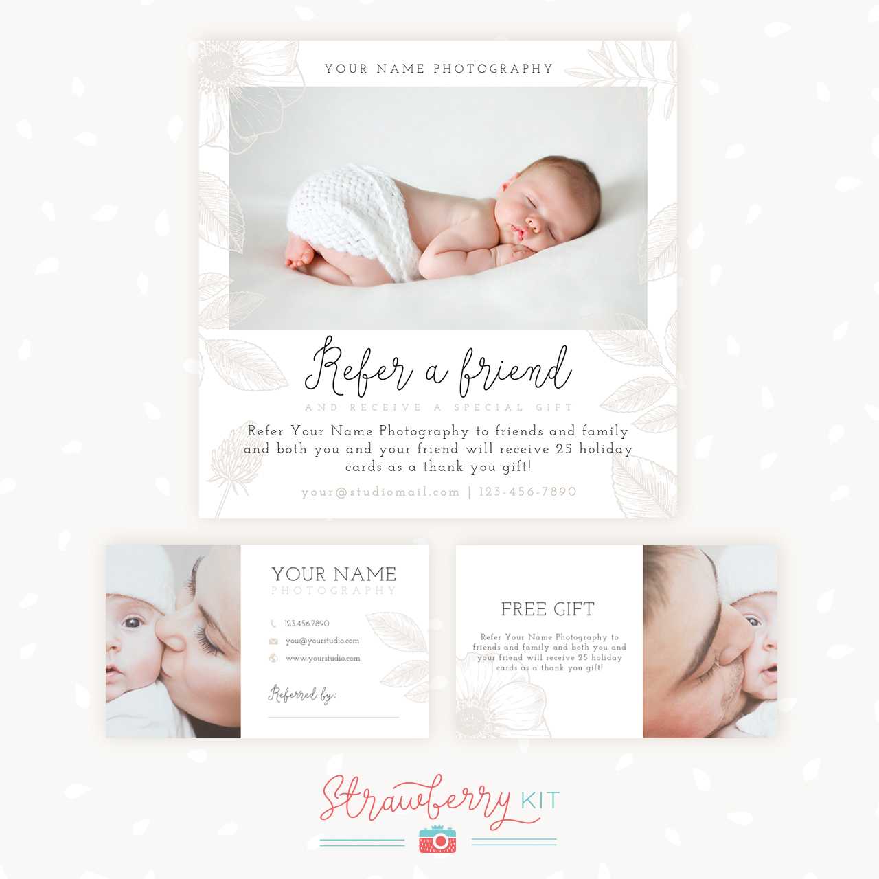 Refer A Friend Photography Template | Bonus Business Cards Throughout Referral Card Template