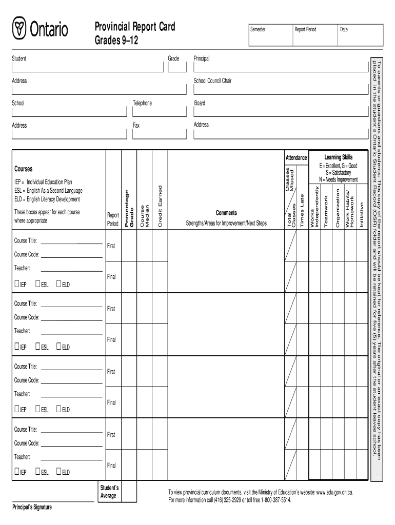 Report Card Form - Fill Out And Sign Printable Pdf Template | Signnow With Boyfriend Report Card Template