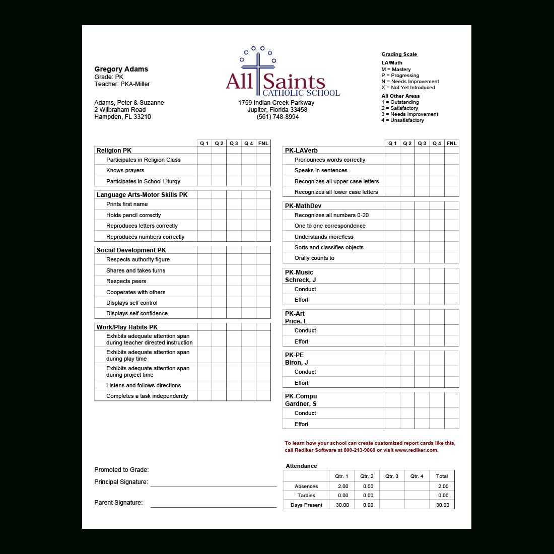 Report Card Software – Grade Management | Rediker Software Within Middle School Report Card Template
