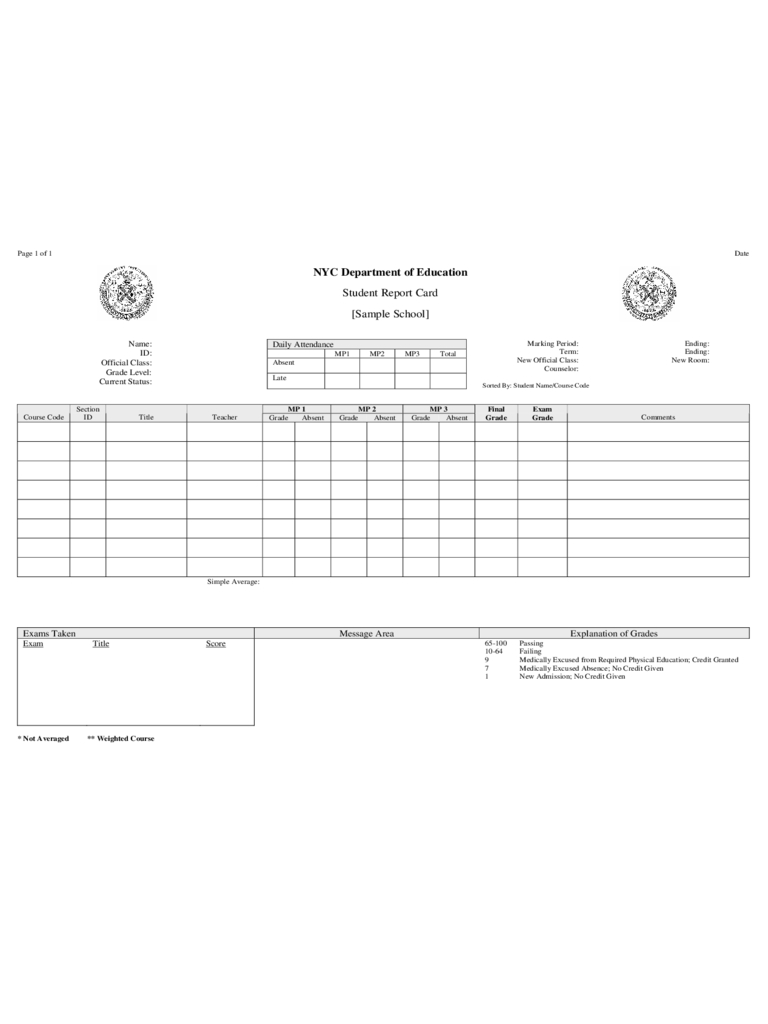 Report Card Template – 3 Free Templates In Pdf, Word, Excel For Character Report Card Template