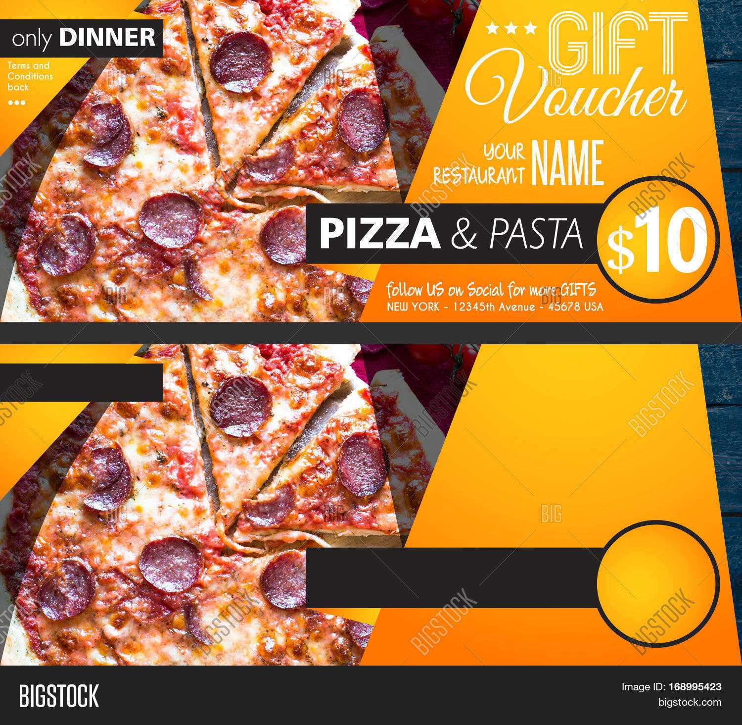 Restaurant Gift Image & Photo (Free Trial) | Bigstock Inside Pizza Gift Certificate Template