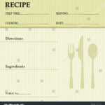 Restaurant Recipe Kitchen Note Template Menu Stock Vector Within Restaurant Recipe Card Template