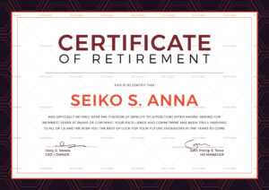 Retirement Certificate Template regarding Retirement Certificate Template