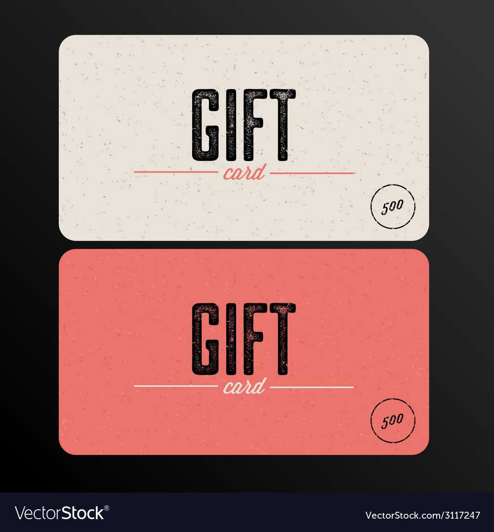 Retro Gift Card Template In Gift Card Template Illustrator