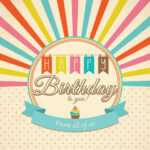Retro Happy Birthday Card Psd - Free Photoshop Brushes At inside Photoshop Birthday Card Template Free