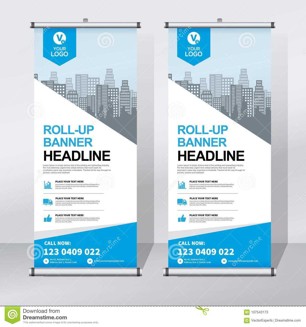 Roll Up Banner Design Template, Vertical, Abstract Throughout Pop Up Brochure Template