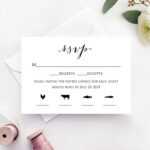 Rsvp Card With Meal Icons Templates Regarding Template For Rsvp Cards For Wedding