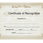 Sample Certificate Of Recognition – Free Download Template Within Sample Certificate Of Recognition Template