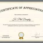 Sample Company Appreciation Certificate Template Within With Thanks Certificate Template