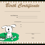 Sample Dog Birth Certificate | Templates At Throughout Service Dog Certificate Template