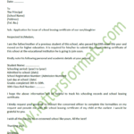 Sample Formal Letter To Principal For School Leaving Certificate Throughout School Leaving Certificate Template