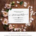Save Our Date Wedding Template, Save The Date Printable With Save The Date Cards Templates