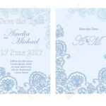 Save The Date Card Template In Light Blue Colors. For Save The Date Cards Templates