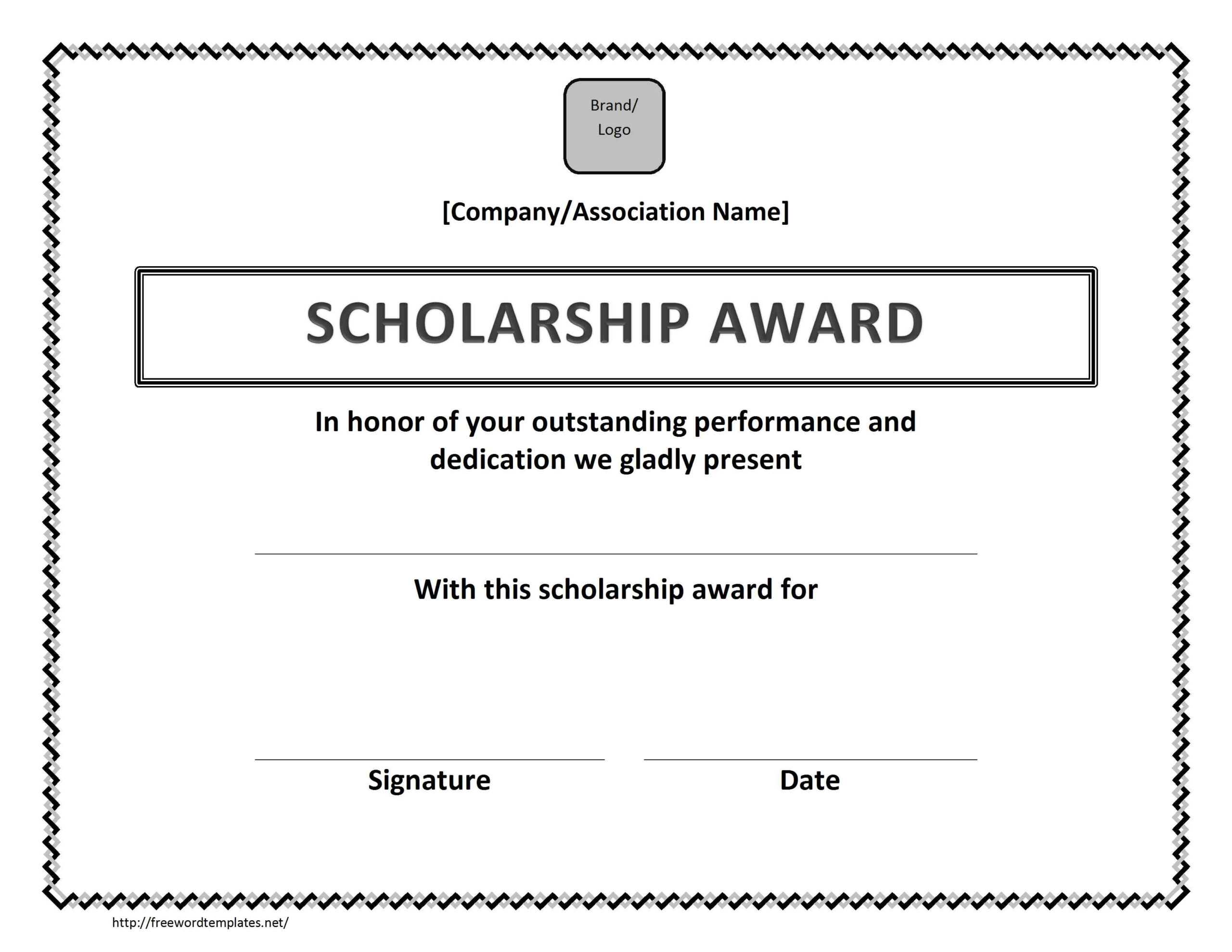 Scholarship Award Certificate Template In Sample Award Certificates Templates