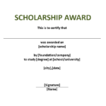 Scholarship Award Certificate Template | Templates At For Scholarship Certificate Template Word