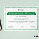 Scholarship Certificate Template With Scholarship Certificate Template Word