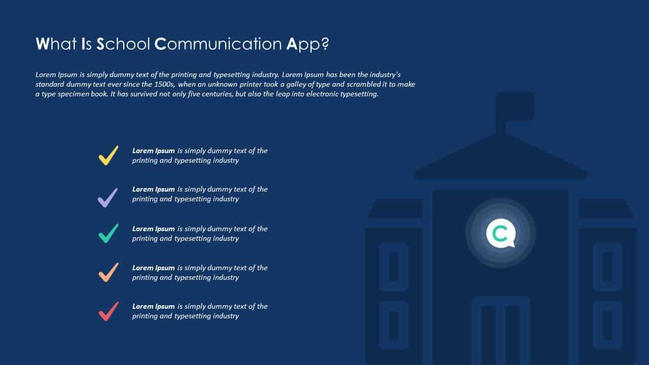 School Communication App Deck Template For Powerpoint With Regard To Powerpoint Templates For Communication Presentation