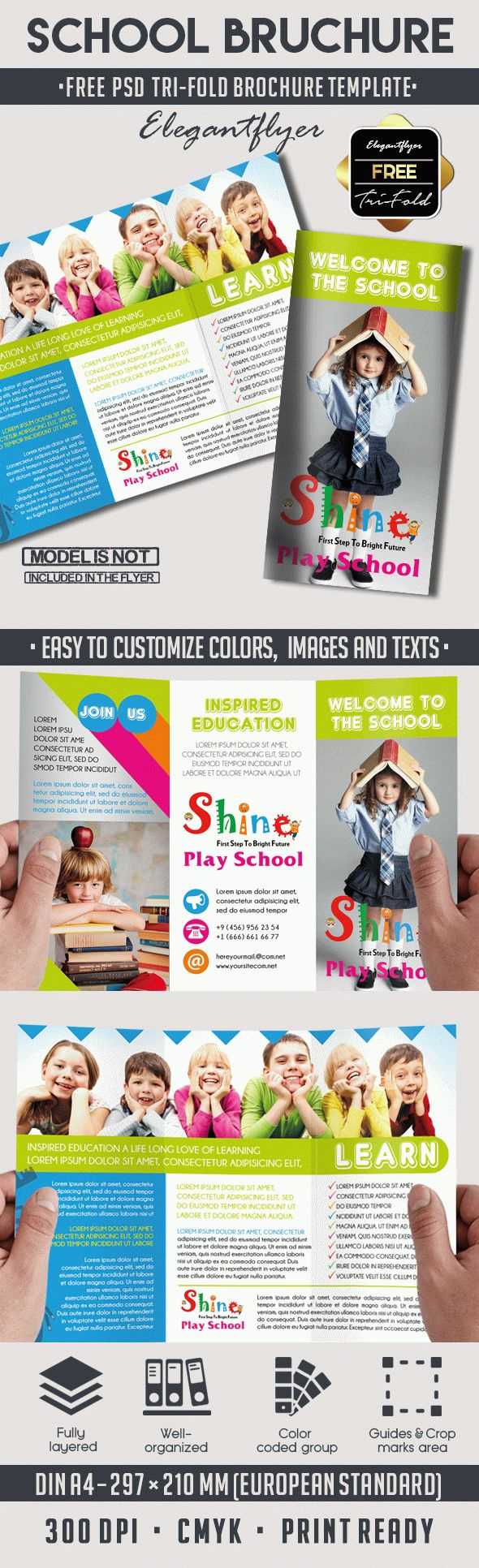 School – Free Psd Tri Fold Psd Brochure Template Regarding Play School Brochure Templates