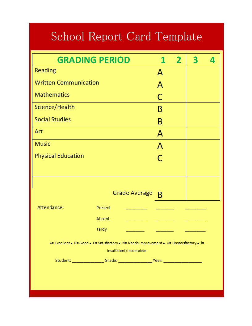 School Report Template Throughout Result Card Template