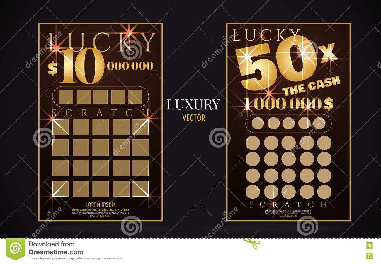 Scratch Lottery Ticket Vector Design Template Stock Vector For Scratch Off Card Templates