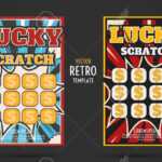 Scratch Off Lottery Card Retro Ticket. Vector Color Design Template For Scratch Off Card Templates