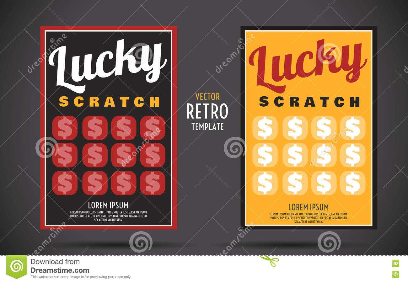 Scratch Off Lottery Ticket Vector Design Template Stock Regarding Scratch Off Card Templates