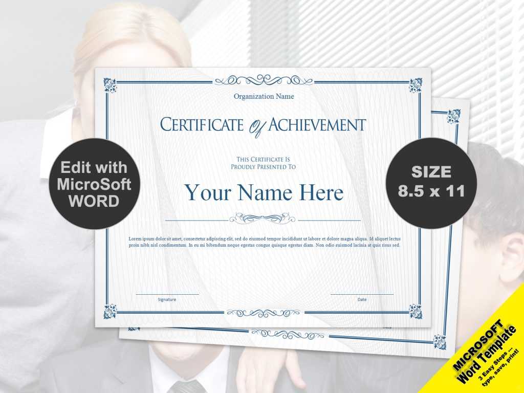Scroll Certificate Of Achievement Template Instant Digital Download For Certificate Scroll Template
