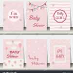 Set Baby Shower Invitation Card Templates Stock Vector Within Celebrate It Templates Place Cards