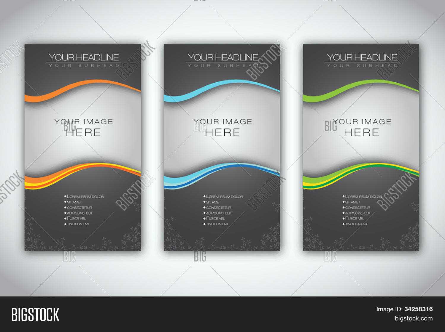 Set Blank Brochure Vector & Photo (Free Trial) | Bigstock With Regard To Free Brochure Templates For Word 2010