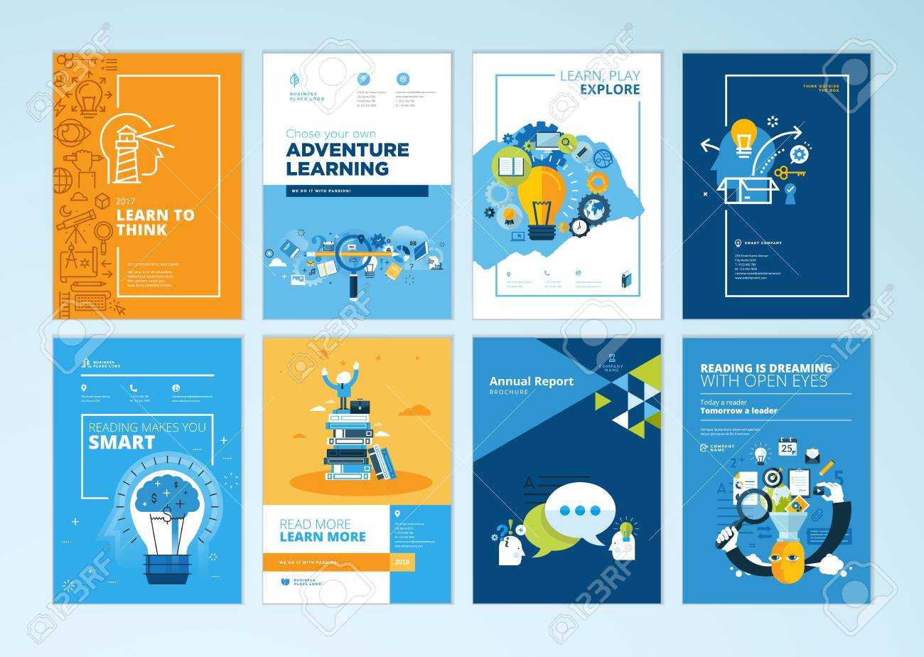 Set Of Brochure Design Templates On The Subject Of Education,.. Throughout School Brochure Design Templates