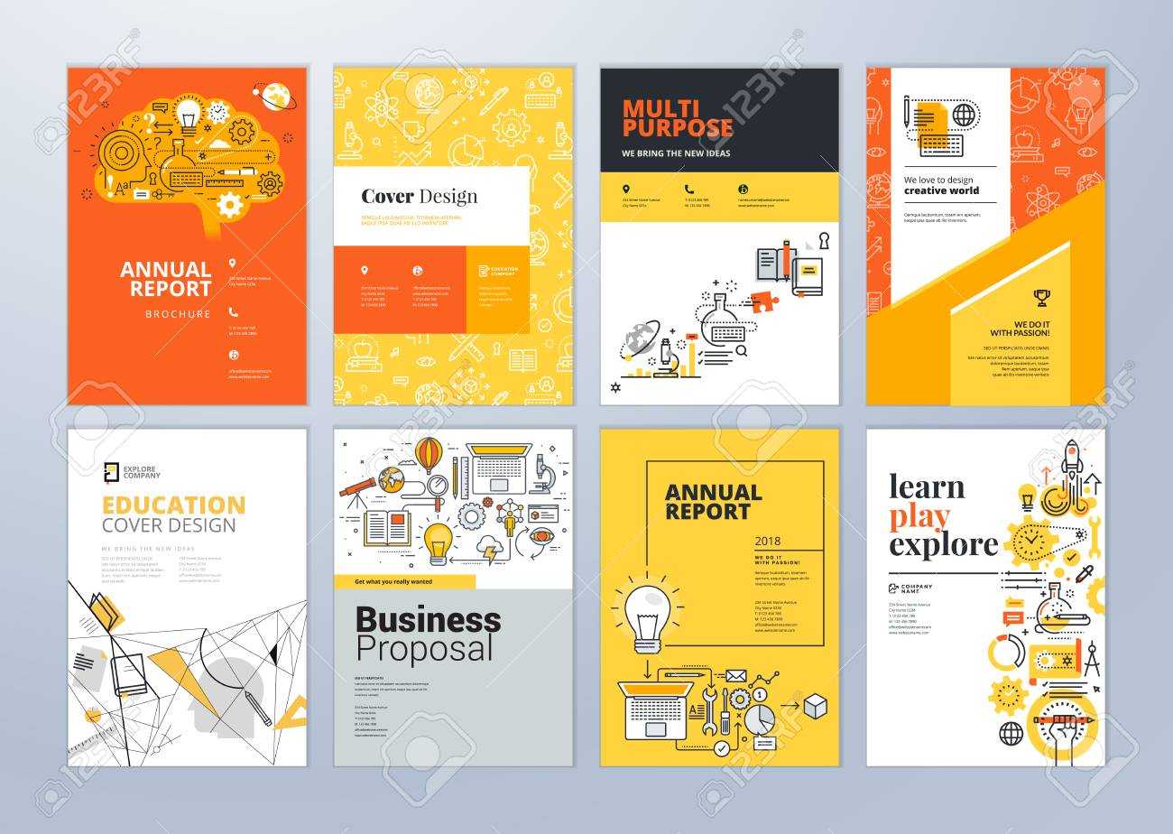 Set Of Brochure Design Templates On The Subject Of Education,.. With Online Free Brochure Design Templates
